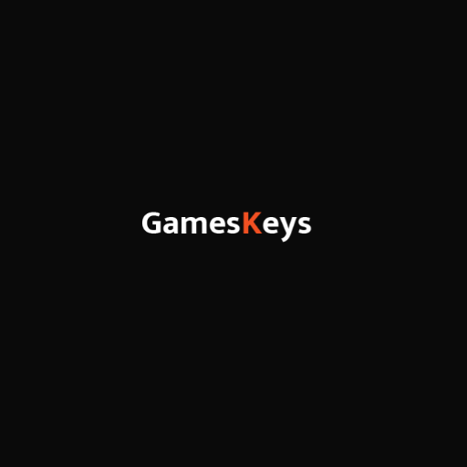 GamesKeys written in white with the letter k 
                        in orange on a black background.