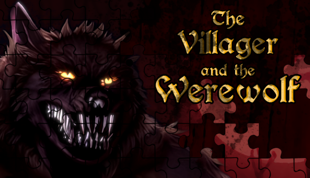 Werewolf with glowing eyes 
                        and open mouth showing teeth.