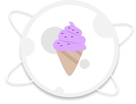 Logo da Space Cream mostrando um sorvete de casquinha.
